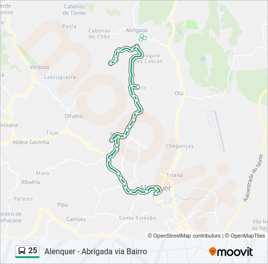 25 bus Line Map