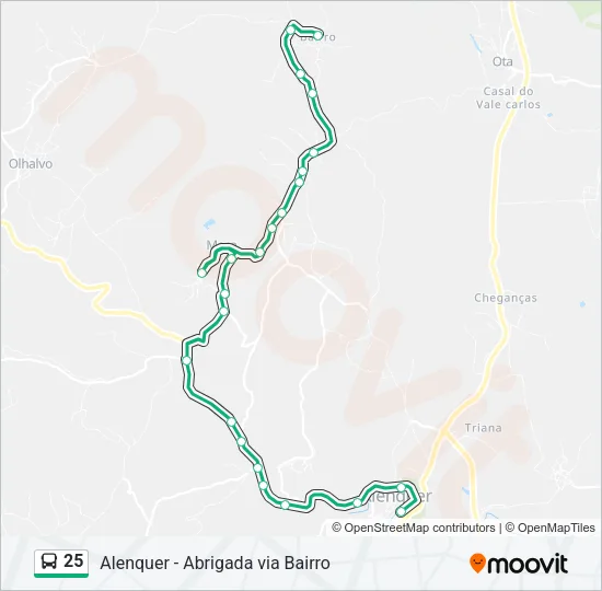 25 Bus Line Map