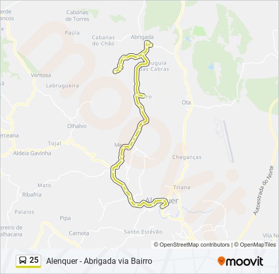 25 bus Line Map