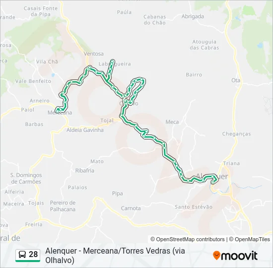 28 Bus Line Map