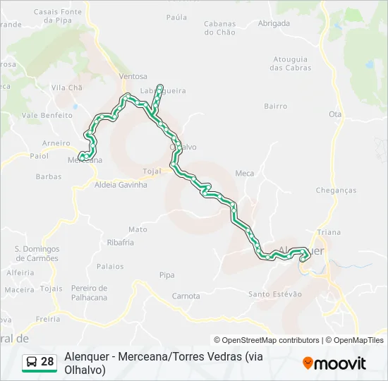 28 Bus Line Map
