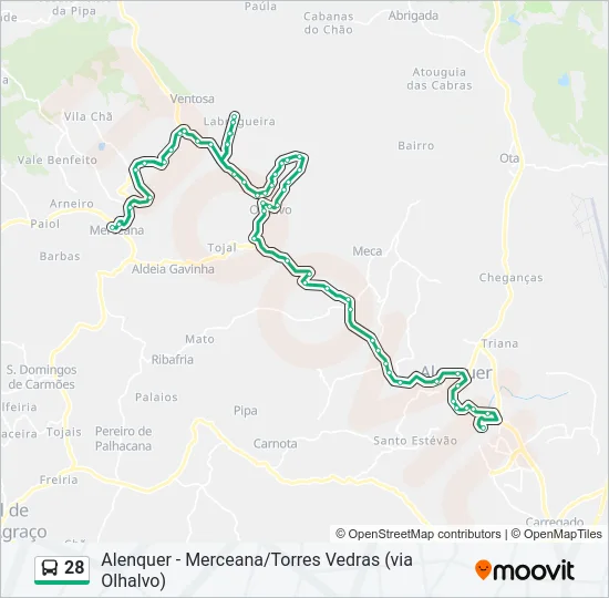 28 Bus Line Map