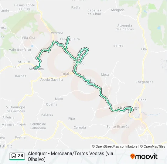 28 Bus Line Map
