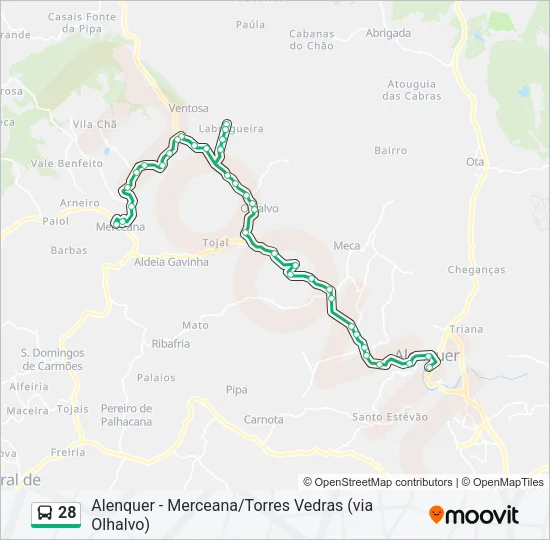 28 Bus Line Map