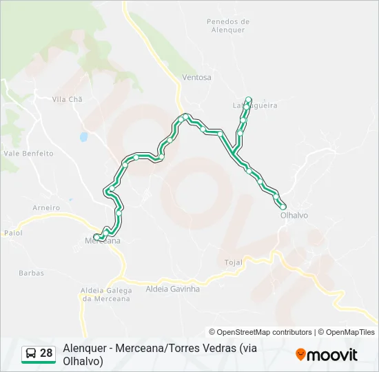 28 Bus Line Map