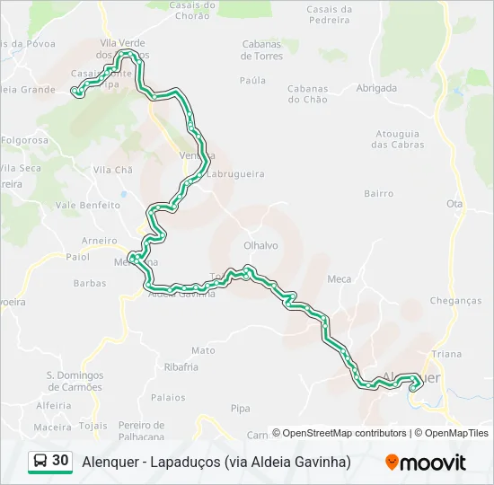 30 Bus Line Map