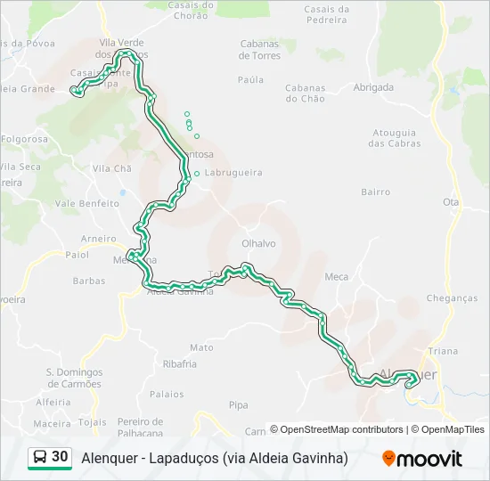 30 Bus Line Map