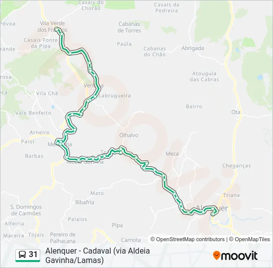 31 Bus Line Map