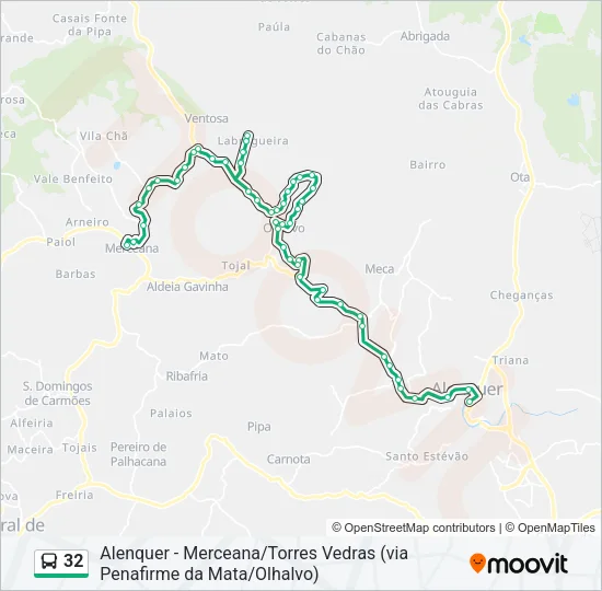 32 Bus Line Map