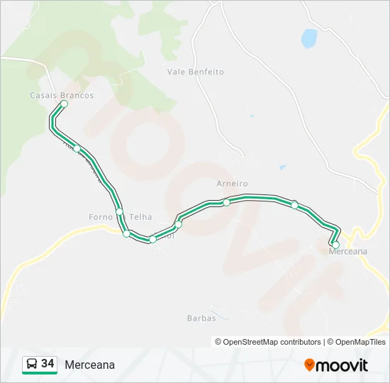 34 Bus Line Map