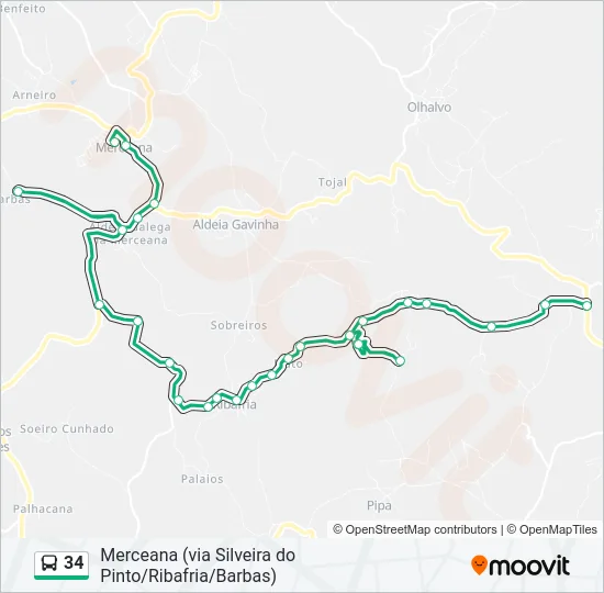 34 Bus Line Map
