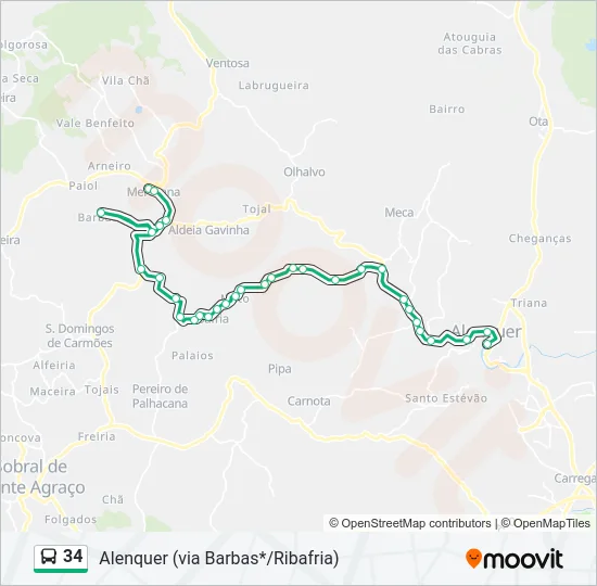 34 Bus Line Map