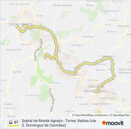 37 bus Line Map