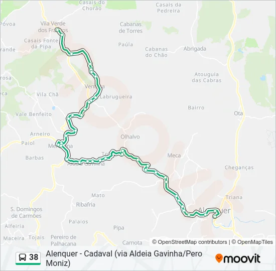 38 Bus Line Map