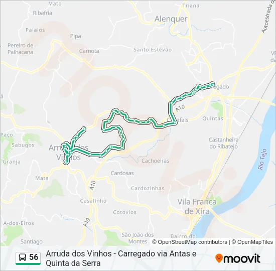 56 Bus Line Map