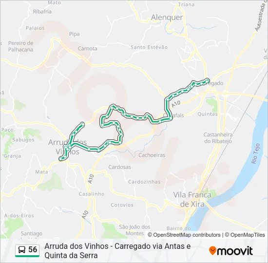 56 Bus Line Map
