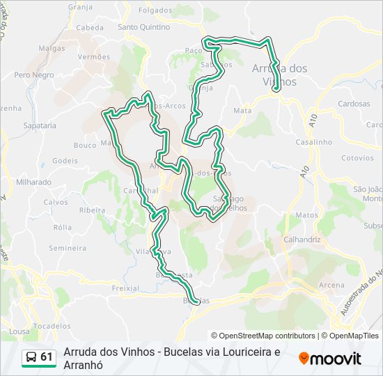 61 bus Line Map