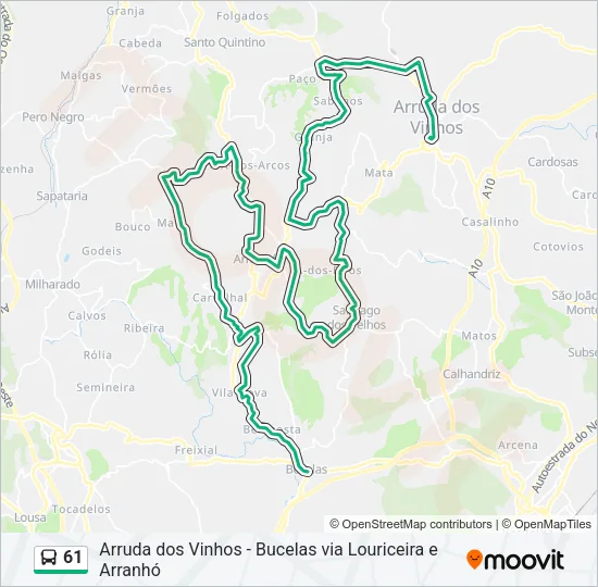 61 Bus Line Map