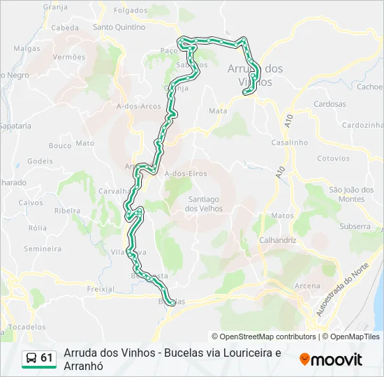 61 Bus Line Map