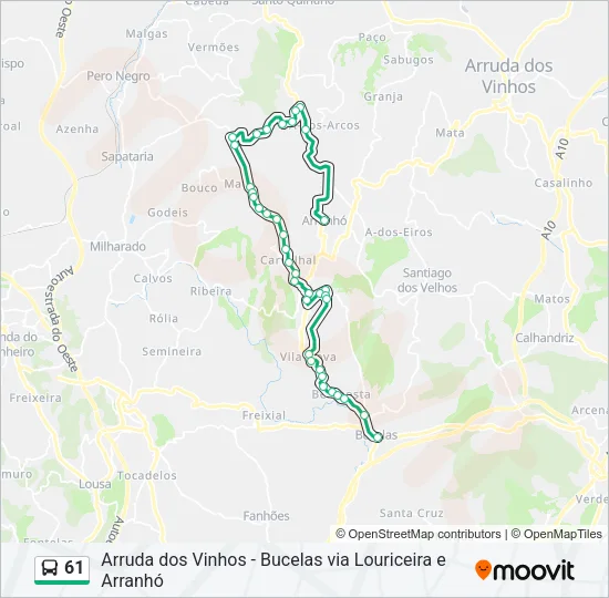 61 Bus Line Map