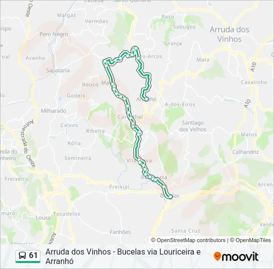 61 Bus Line Map