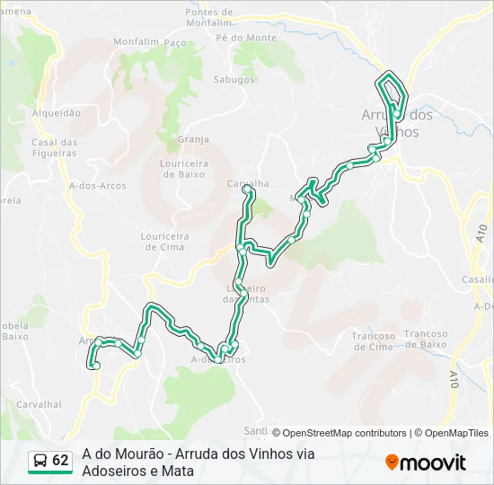 62 Bus Line Map