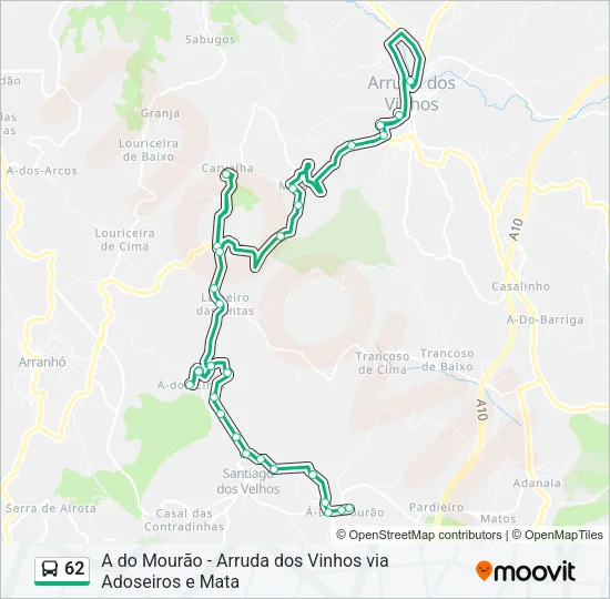 62 Bus Line Map