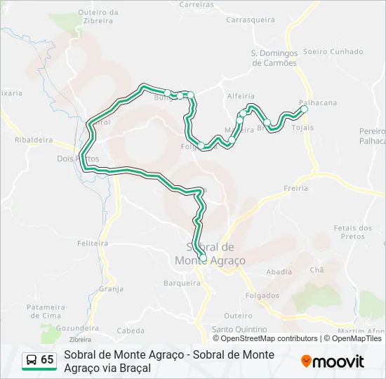 65 Bus Line Map