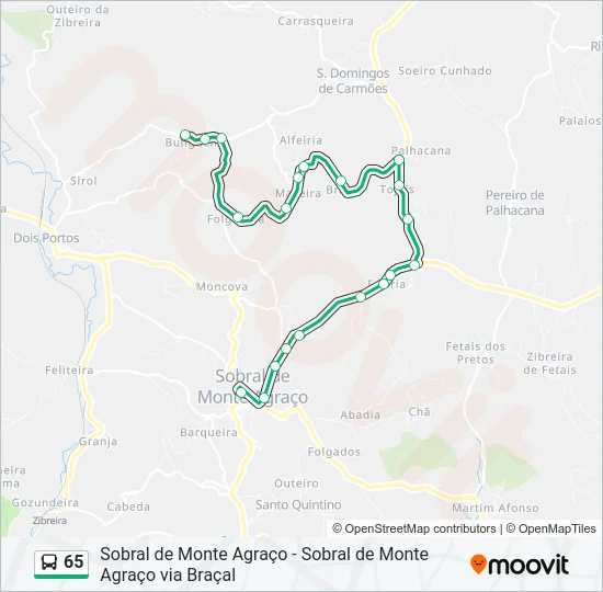 65 Bus Line Map