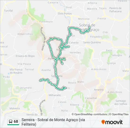 68 Bus Line Map