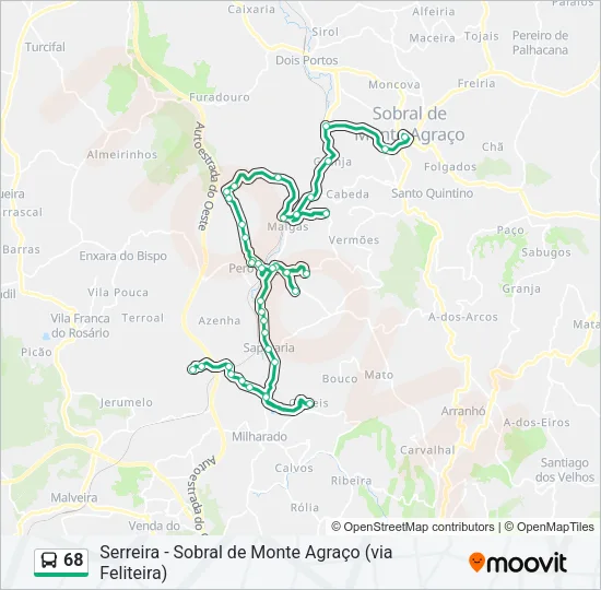 68 Bus Line Map
