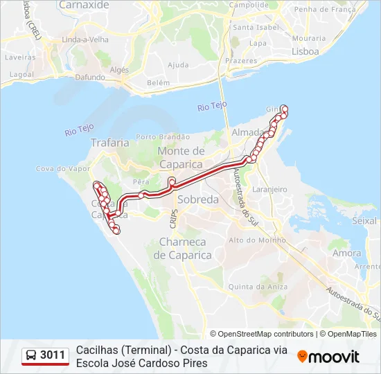3011 Bus Line Map