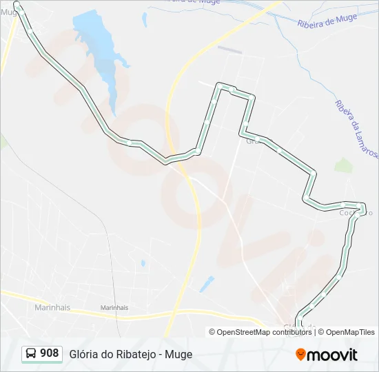 908 Bus Line Map