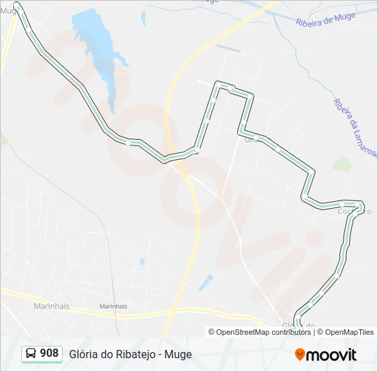908 Bus Line Map