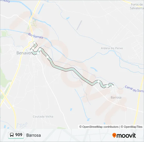 909 Bus Line Map