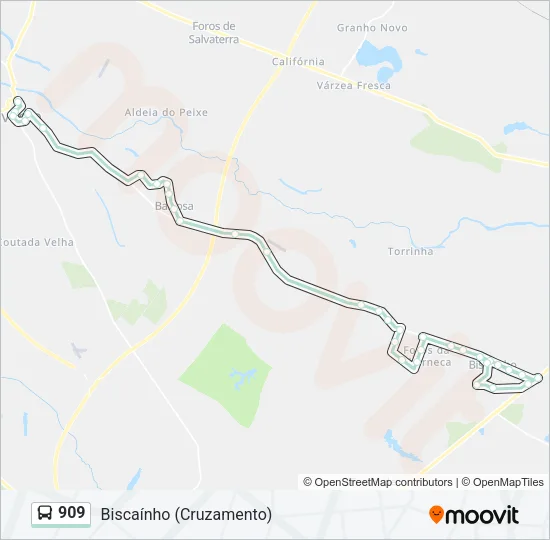 909 Bus Line Map