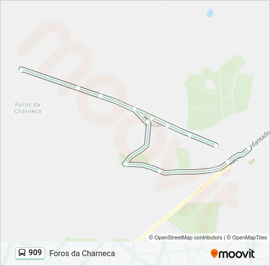 909 Bus Line Map