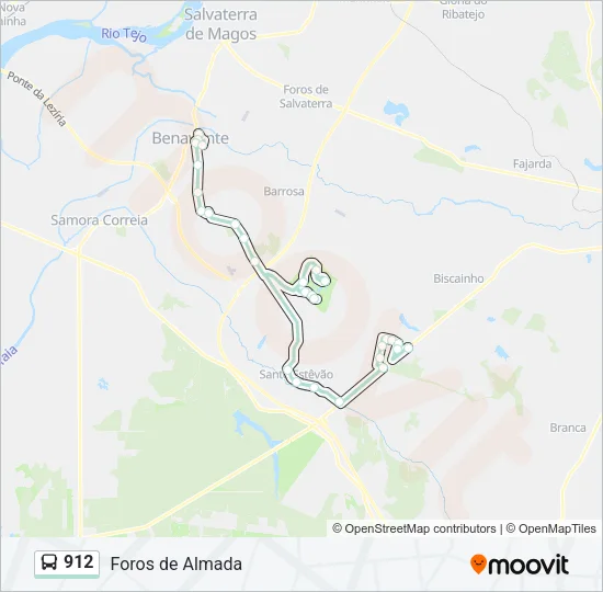 912 Bus Line Map