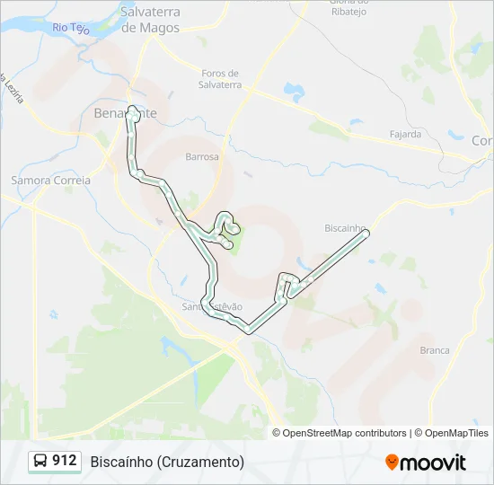 912 Bus Line Map
