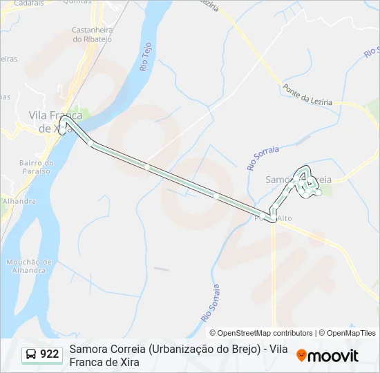 922 Bus Line Map
