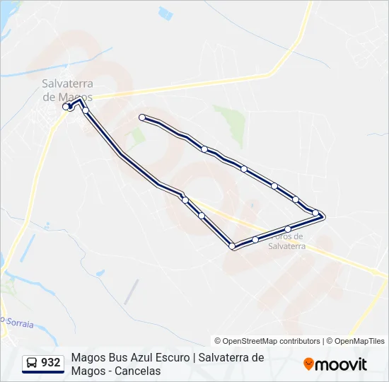 932 Bus Line Map