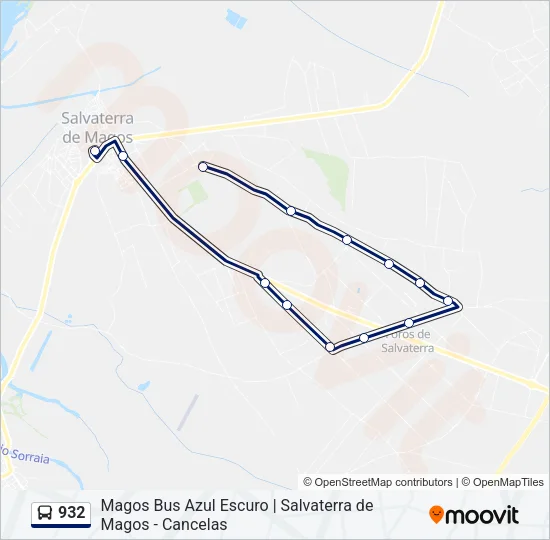 932 Bus Line Map