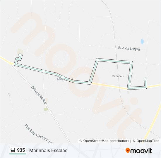 Mapa da linha do autocarro 935.