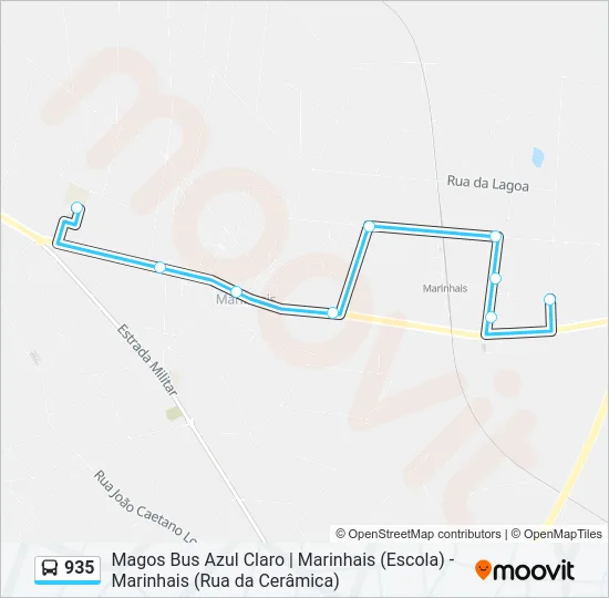 935 Bus Line Map