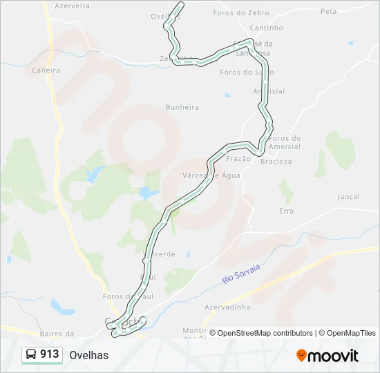 913 Bus Line Map