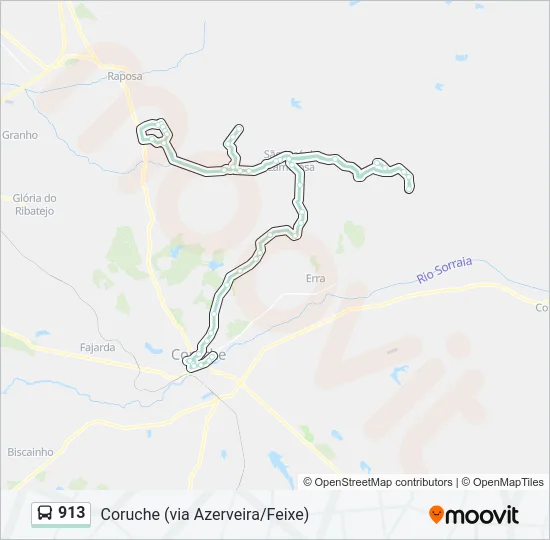 913 Bus Line Map