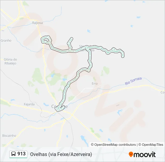 913 Bus Line Map