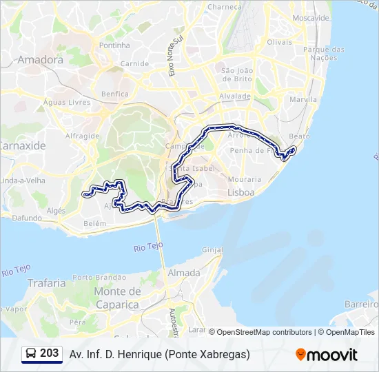 203 Bus Line Map