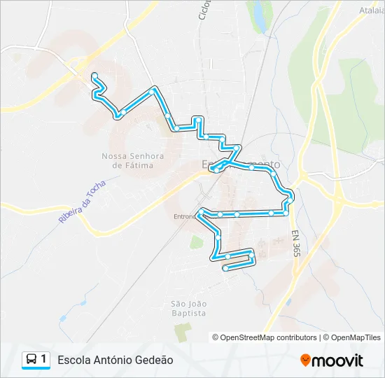 1 Bus Line Map