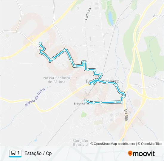 1 Bus Line Map